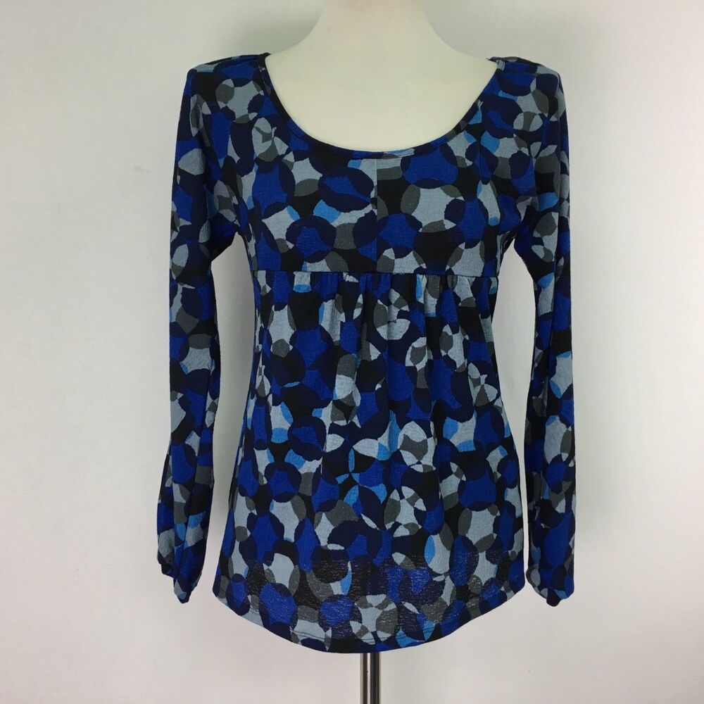Alfani Women's Top P Petite Blue‎ Gray Black Multi-Color Long Sleeve